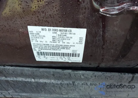 2020 Ford Explorer Xlt from USA, damaged, VIN 1FMSK8DH9LGB28133